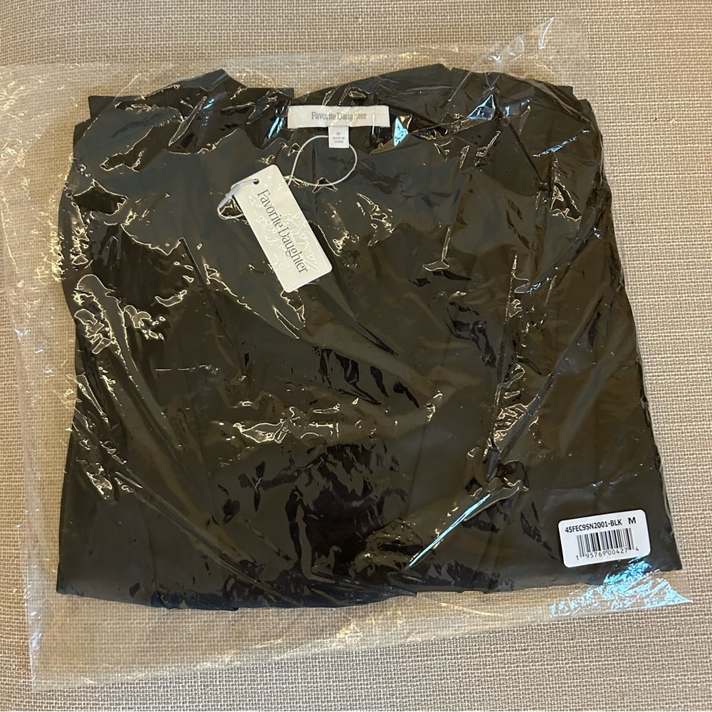 NWT Favorite Daughter The Date Blouse Satin Bodysuit Black Noir - Picture 5 of 7
